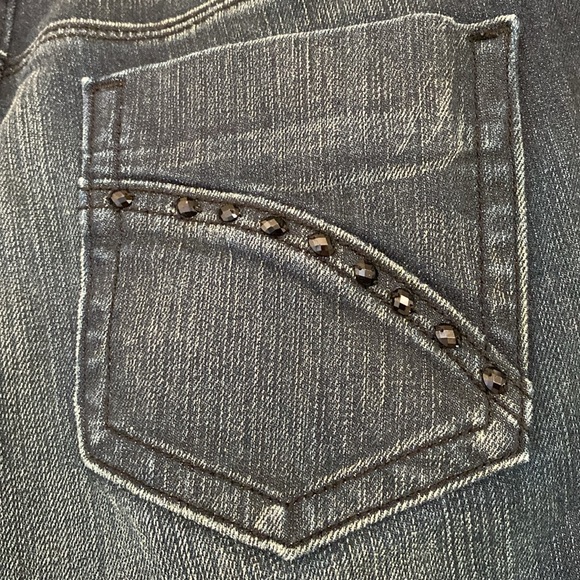 Vertigo Paris Glam Rhinestone Embellished Straight Leg Jeans in Dark Blue Sz 30 - Picture 7 of 7